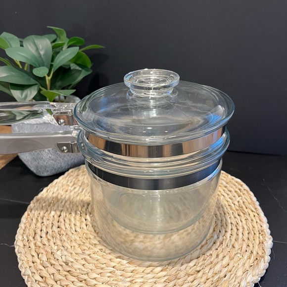 🩶 PYREX USA Double Boiler – Rare Metal Handle – 3 pieces - Picture 8 of 12